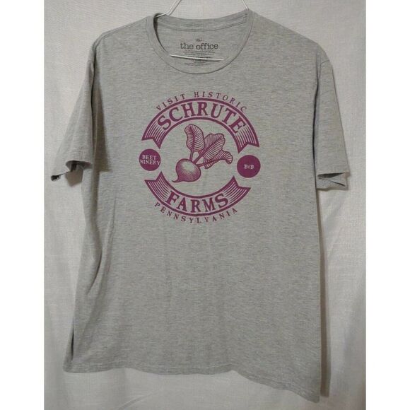 The Office TV Show Men's Graphic T-Shirt Schrute Farms Beet Winery XL Gray S/S - Picture 1 of 6